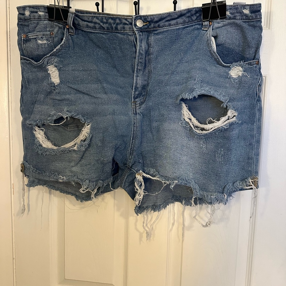 Almost Famous Blue Distressed Jean Shorts